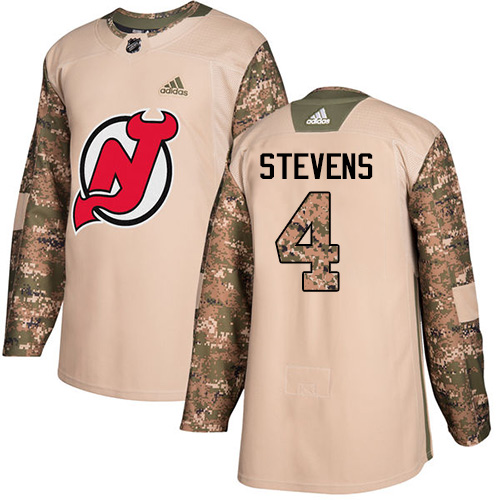 Adidas Devils #4 Scott Stevens Camo Authentic Veterans Day Stitched NHL Jersey - Click Image to Close